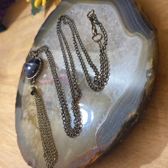 Sold do not share Dark blue tassel necklace - Picture 3 of 11